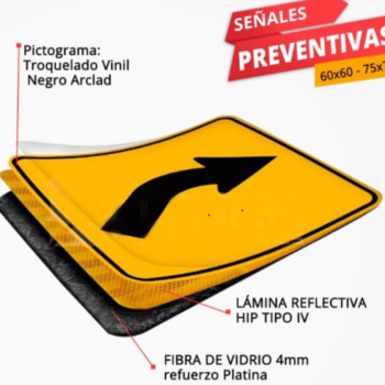 Letrero reflectivo 3M en fibra de vidrio 4mm.
